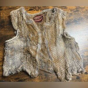 525 America Faux Fur Vest in Brown and Gray